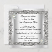 25周年記念 エレガントなホワイト シルバー パールレース2 招待状 (裏面)