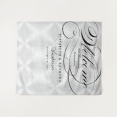 25周年記念 エレガント シルバー スクリプト ウェルカム タペストリー (正面(横))