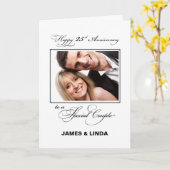 25周年記念 カスタム名前と写真 カード (黄色い花)