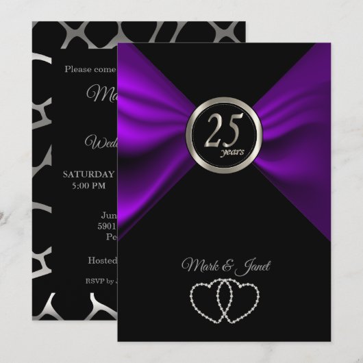 25周年記念 - キリン柄シルバー 招待状 (正面/裏面)