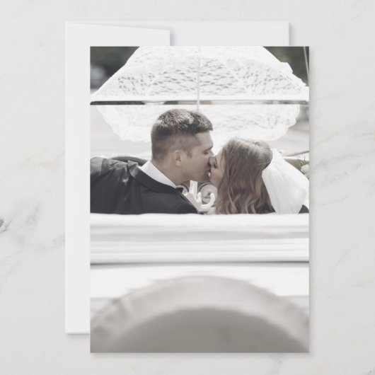 25周年記念 シルバーアニバーサリー ウェディング フォト グリーン 招待状 (裏面)