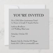 25周年記念 シルバーウェディング 写真を追加 招待状 (裏面)