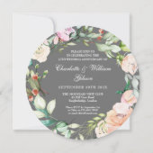 25周年記念 シルバーウエディング アニバーサリー ローズ 水彩 招待状 (裏面)