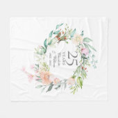 25周年記念 シルバーウエディング フラワーガーランド フリースブランケット (正面(横))