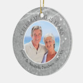 25周年記念 |シルバースパークル2枚の写真 セラミックオーナメント (左)