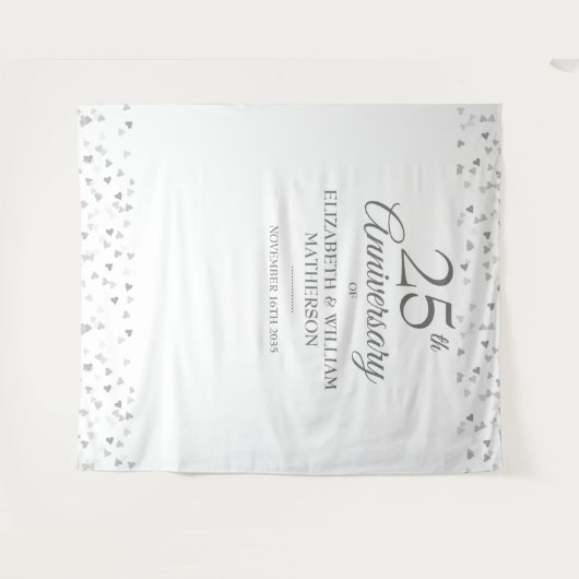 25周年記念 シルバーハート フォトブース 背景シート タペストリー (正面(横))