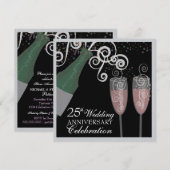 25周年記念 シルバーバブルパーティ 招待状 (正面/裏面)