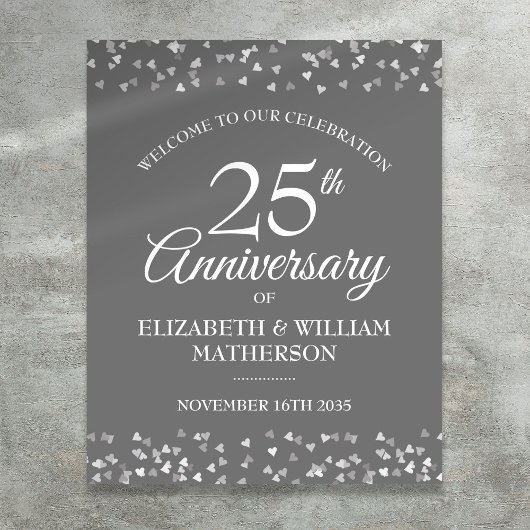 25周年記念 シルバーラブハーツ ウェルカムサイン ポスター