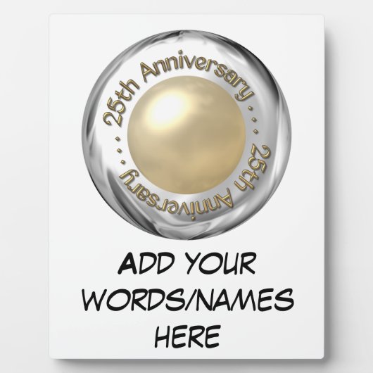 25周年記念(「シルバー」と「パール」「3-D」) フォトプラーク (正面)