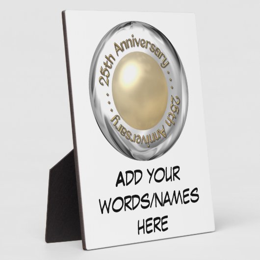 25周年記念(「シルバー」と「パール」「3-D」) フォトプラーク (側面)
