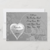 25周年記念 シルバー スワール ハート 招待状 (裏面)