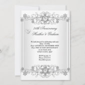 25周年記念 シルバー ホワイト ダイヤモンド ハート 2 招待状 (裏面)