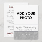 25周年記念 シルバー ミューテッド リーフ B09A 招待状 (正面/裏面)