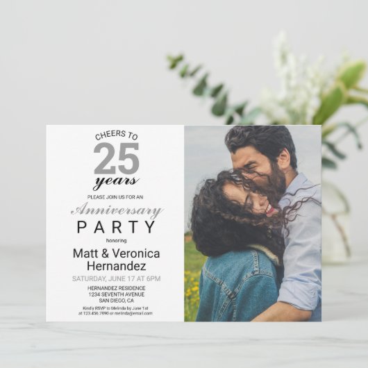 25周年記念 シルバー 25th アニバーサリー 招待状 (スタンド正面)