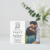 25周年記念 シルバー 25th Anniversary パーティー招待状 ポストカード (スタンド正面)