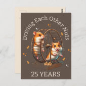 25周年記念 ハムスターたち お互いに頭を悩ませる ポストカード (正面/裏面)