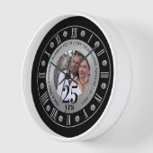 25周年記念 フォトギフト シルバージュビリー 壁時計 (傾斜)