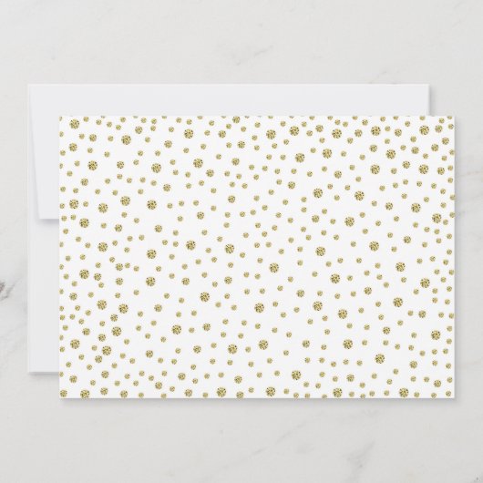 25周年記念 フォト付き - ゴールド ホワイト 招待状 (裏面)