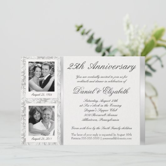 25周年記念 - フォト招待状 - 当時と現在 招待状 (スタンド正面)