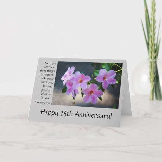25周年記念,フローラ,愛についての聖句 カード (正面)