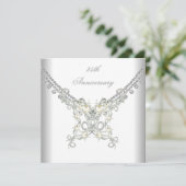 25周年記念 ホワイトシルバーパールジュエリー 招待状 (スタンド正面)