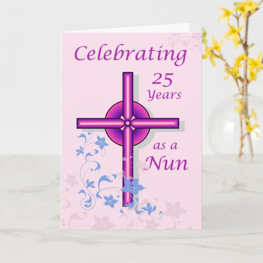 25周年記念，修道女 カード (黄色い花)