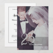 25周年記念&写真 - 銀灰色 招待状 (正面/裏面)