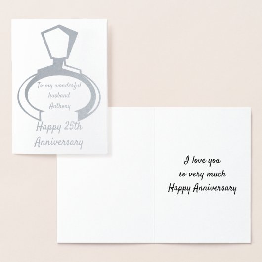25周年記念　夫へ 箔カード (ディスプレー)