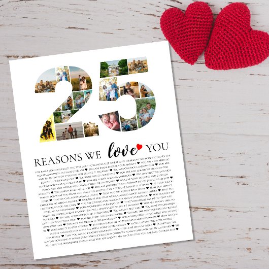 25周年記念 結婚記念日 愛している理由25 ポスター