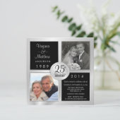 25周年記念 銀の結婚式 パスト＆プレゼント フォト 招待状 (スタンド正面)