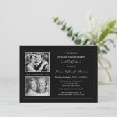 25周年記念 銀の輝きと2枚の写真 招待状 (スタンド正面)