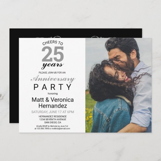 25周年記念 銀の輝き 招待状 (正面/裏面)