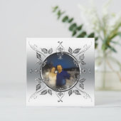 25周年記念 銀婚式 フォトを追加 招待状 (スタンド正面)