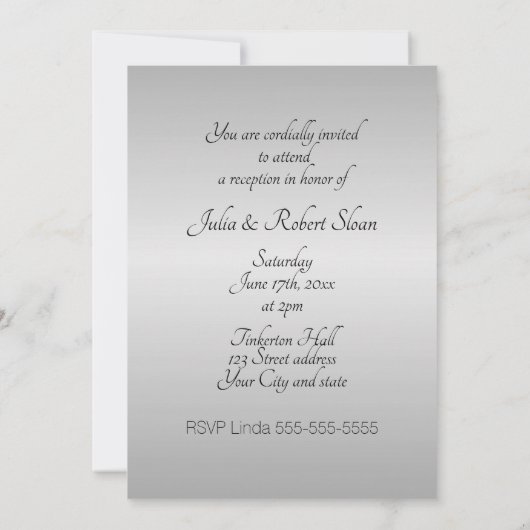 25周年記念 銀婚式 招待状 (裏面)