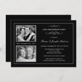 25周年記念 銀箔仕上げ フォト2枚付き 招待状 (正面/裏面)