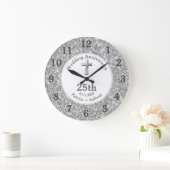25周年記念 銀箔 宗教的グリッター ラージ壁時計 (ホーム)