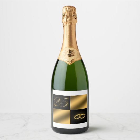 25周年記念・飲食ラベルセット スパークリングワインラベル (正面)