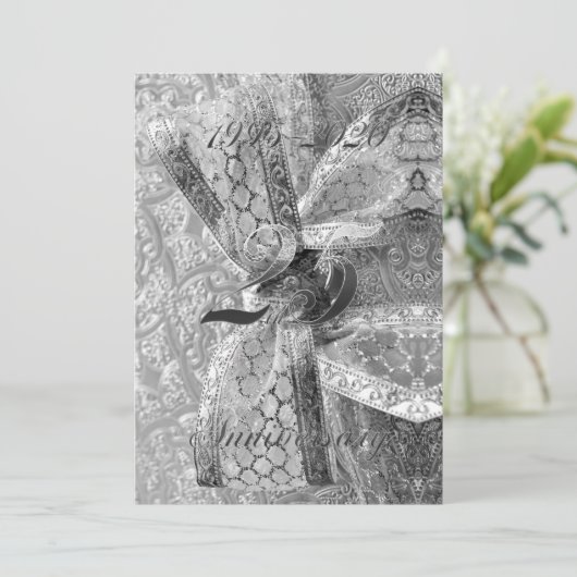 25周年記念 2020 おしゃれなシルバー セーブザデート (スタンド正面)