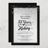 25周年記念 25年越しの祝い コンフェッティ 招待状 (正面/裏面)