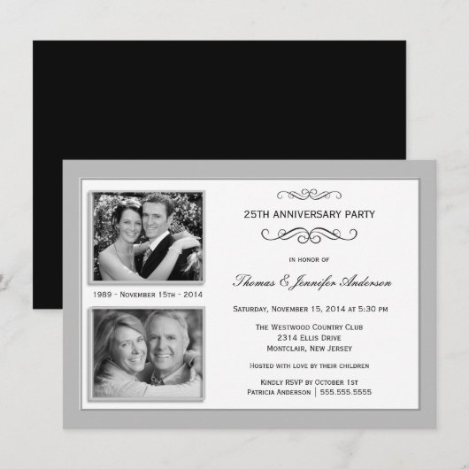 25周年記念 Past & Present フォト 招待状 (正面/裏面)