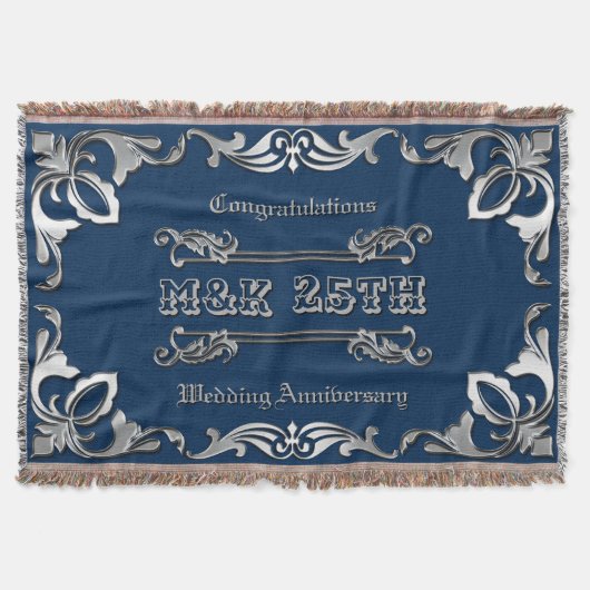 25周年記結婚念の銀クラシック行本 スローブランケット (正面)