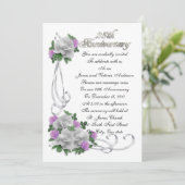 25周年誓いの更新 エレガントな白いバラ 招待状 (スタンド正面)