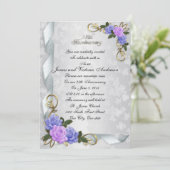 25周年誓いの更新 ラベンダーと青いバラ 招待状 (スタンド正面)