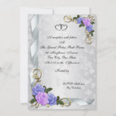 25周年誓いの更新 ラベンダーと青いバラ 招待状 (裏面)