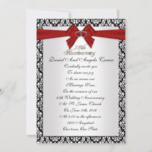 25周年誓いの更新 招待状 (正面)