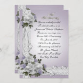 25周年誓いの更新 白いバラ 招待状 (正面/裏面)