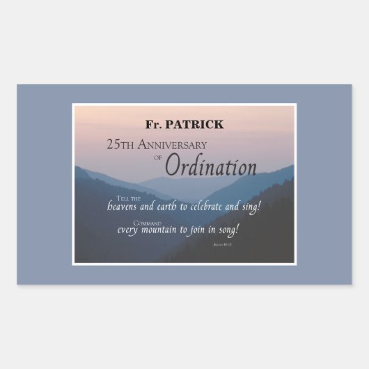 25周年調整のパーソナライズおめでとう 長方形シール (正面)