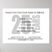 25周年退職記念または従業員感謝ギフト ポスター (正面)