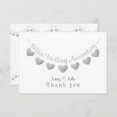 25周年銀婚式のバンティング感謝祭 サンキューカード (正面/裏面)