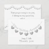 25周年銀婚式のバンティング、ありがとう サンキューカード (正面/裏面)